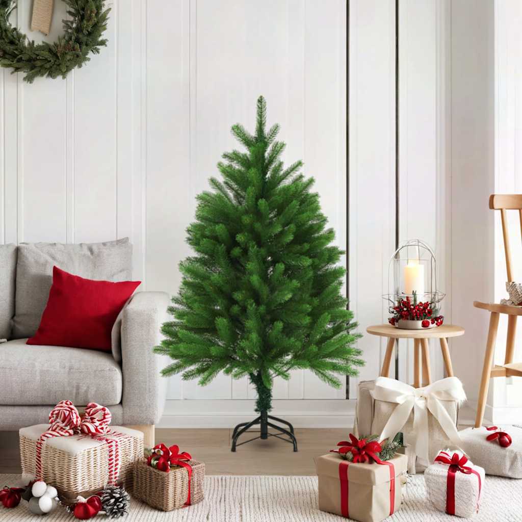 kunstigt juletræ med naturtro nåle 120 cm grøn