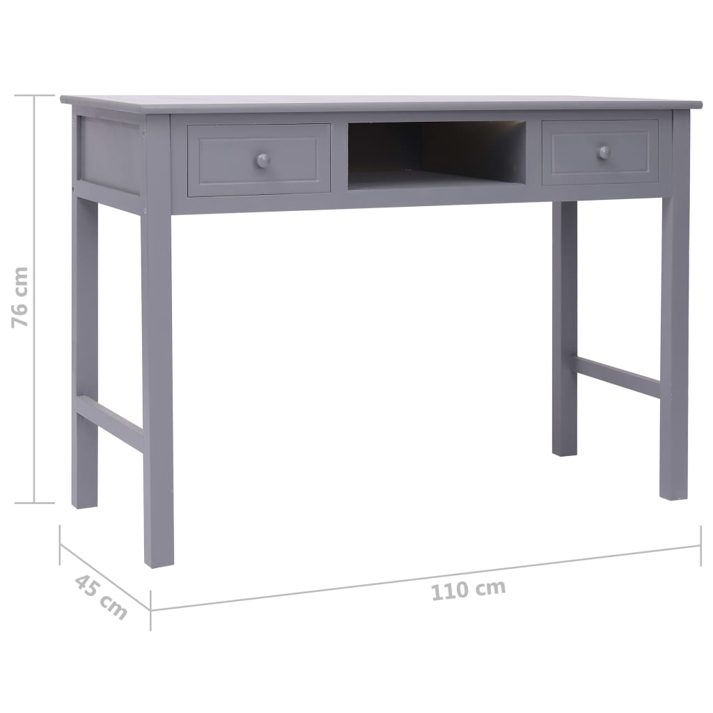 skrivebord 110 x 45 x 76 cm træ grå