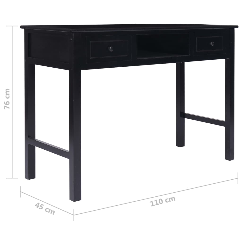 skrivebord 110 x 45 x 76 cm træ sort