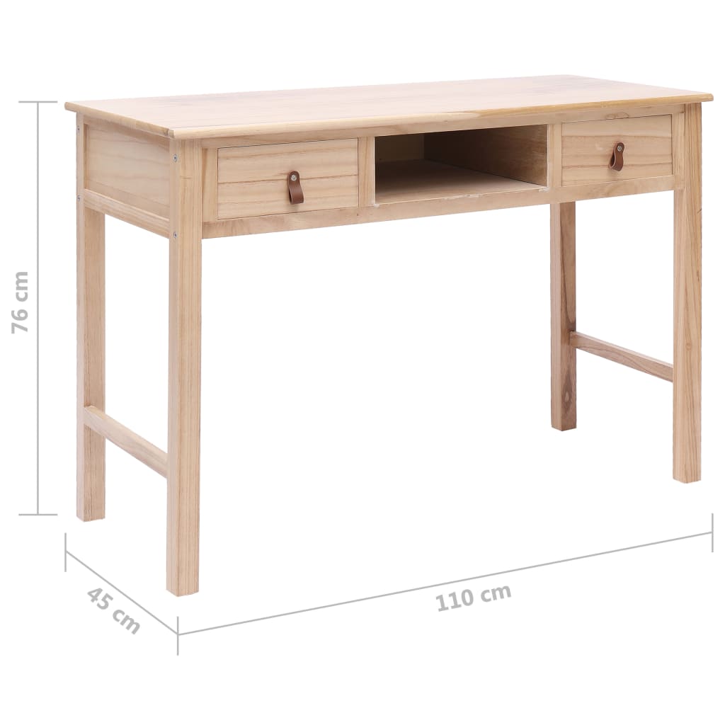skrivebord 110 x 45 x 76 cm træ naturfarvet