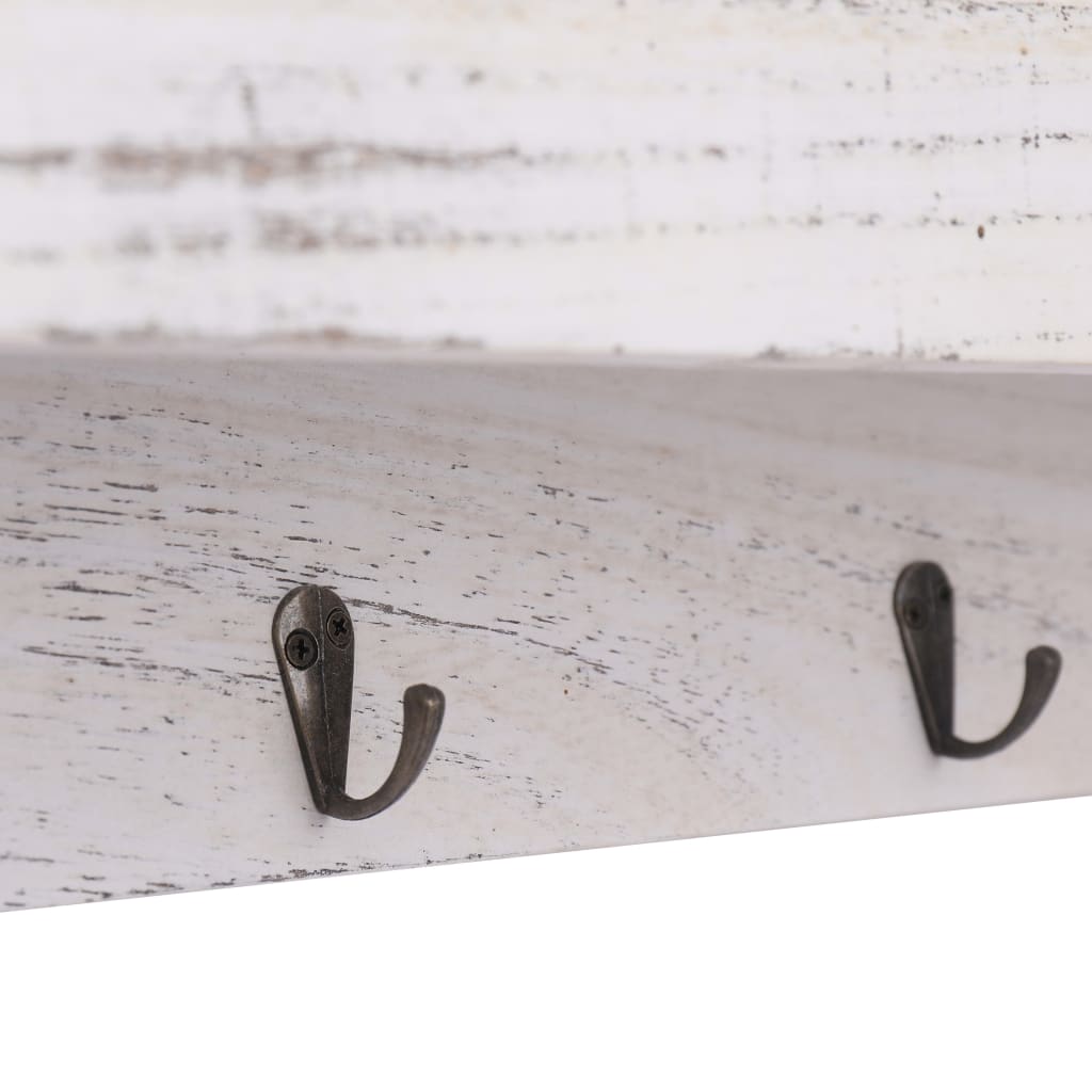 vægmonteret knagerække 50 x 10 x 23 cm træ hvid