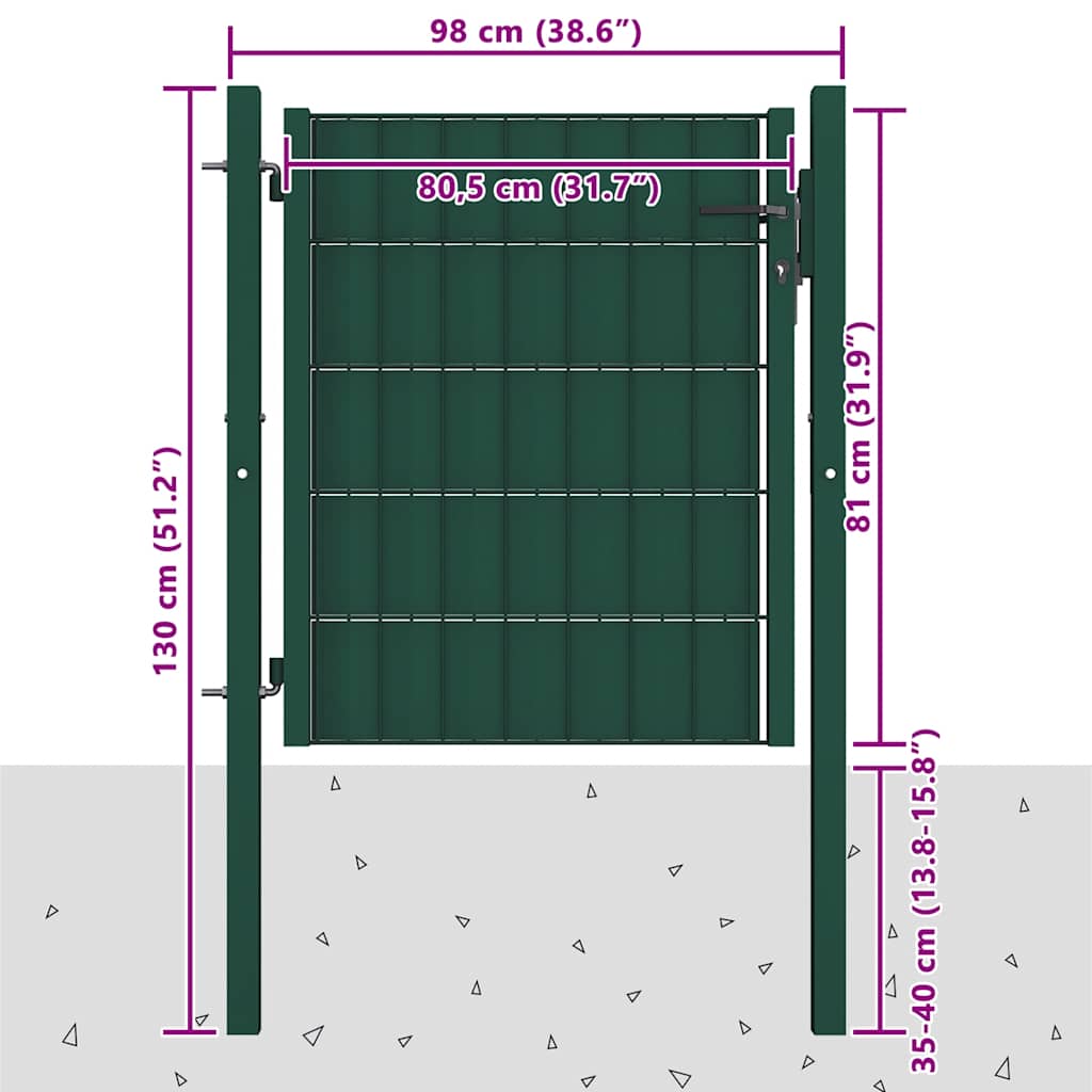 hegnslåge PVC og stål 100x81 cm grøn