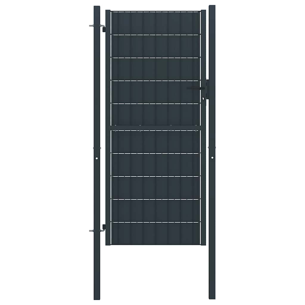 hegnslåge PVC og stål 100x204 cm antracitgrå