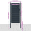 hegnslåge PVC og stål 100x204 cm antracitgrå