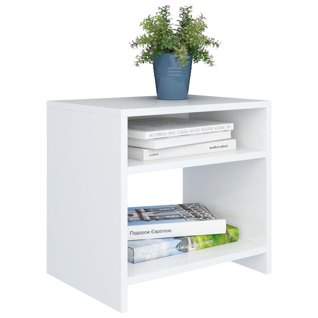 sengeborde 2 stk. 40x30x40 cm konstrueret træ hvid