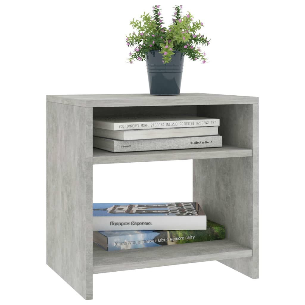 sengebord 40x30x40 cm konstrueret træ Betongrå