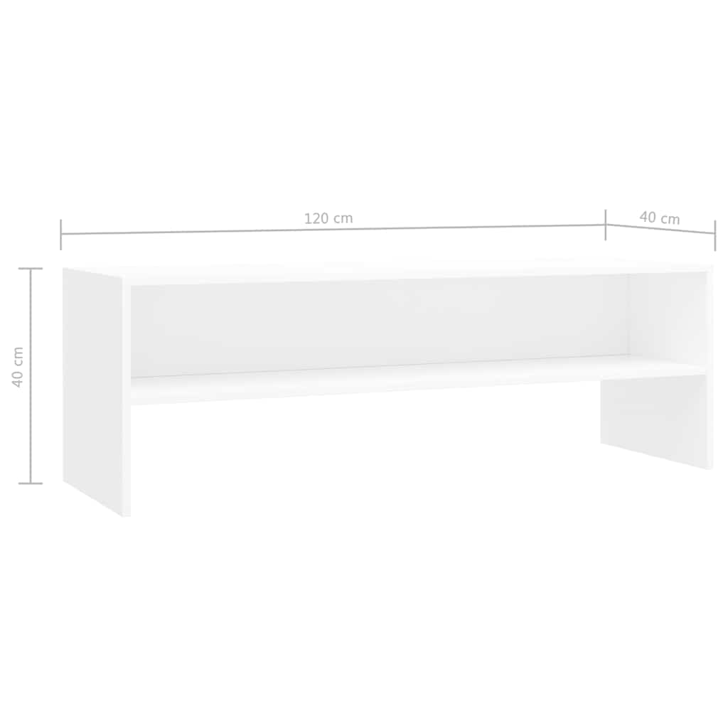 tv-bord 120x40x40 cm konstrueret træ hvid
