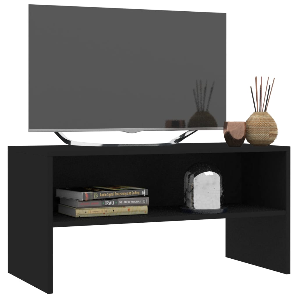 tv-bord 80x40x40 cm konstrueret træ sort