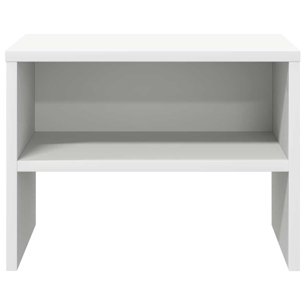 sengebord 40x30x30 cm konstrueret træ hvid