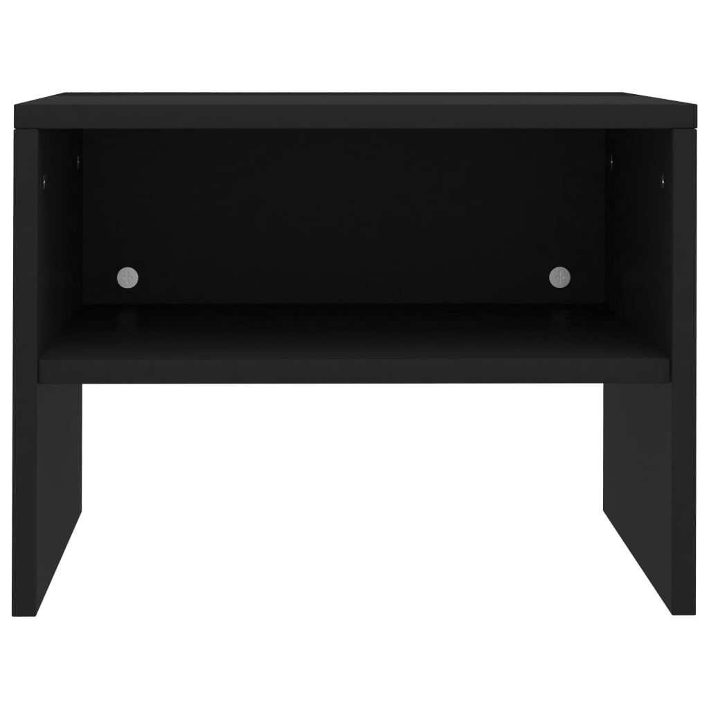 sengeborde 2 stk. 40x30x30 cm konstrueret træ Sort