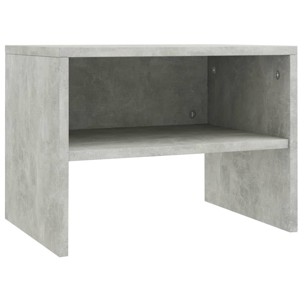 sengeborde 2 stk. 40x30x30 cm konstrueret træ Betongrå