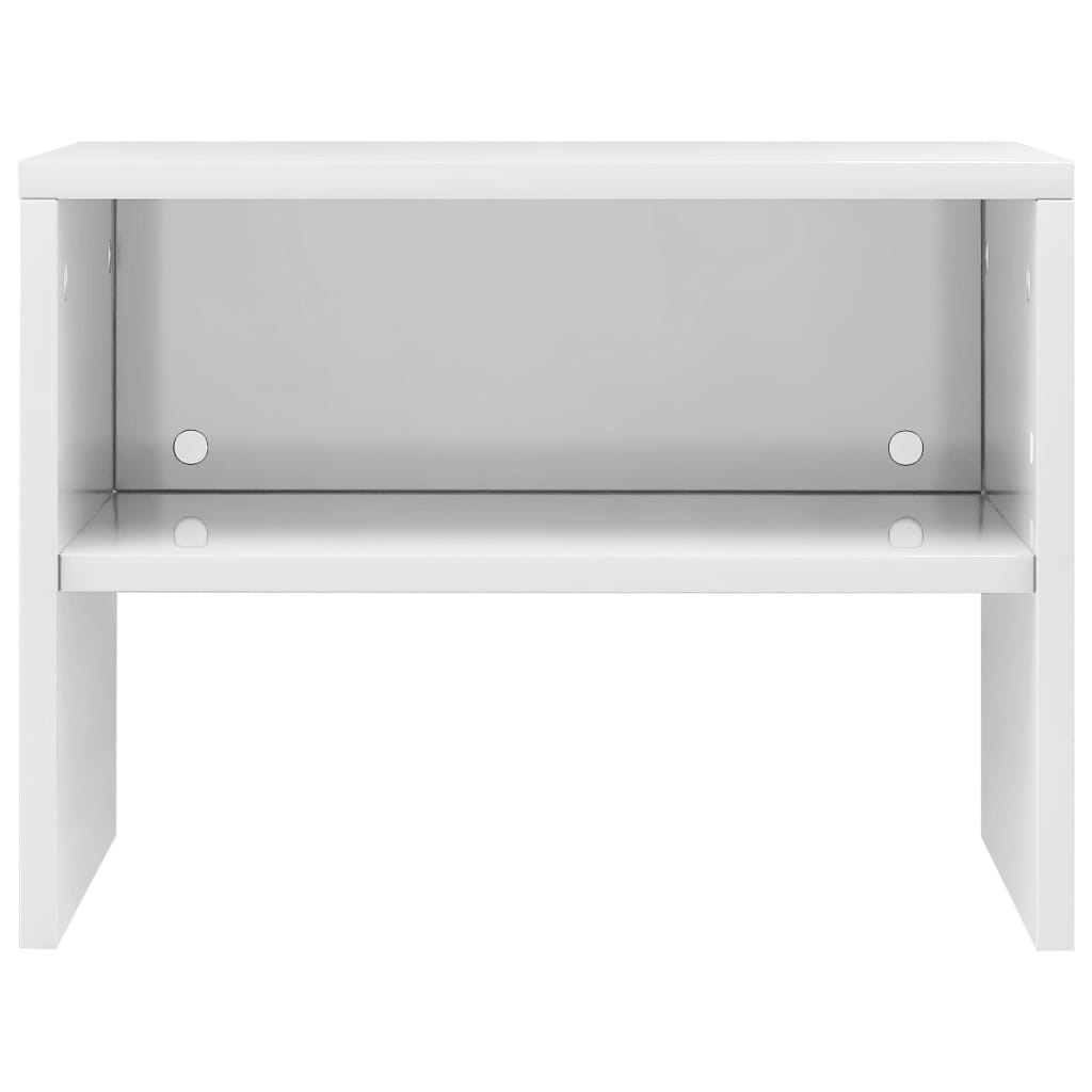 sengebord 40x30x30 cm konstrueret træ hvid højglans