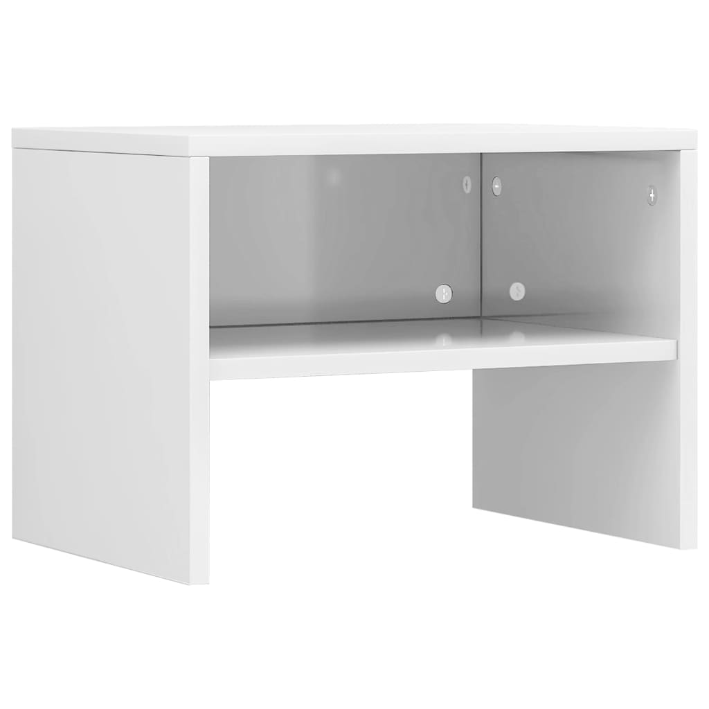 sengebord 2 stk. 40x30x30 cm konstrueret træ hvid højglans