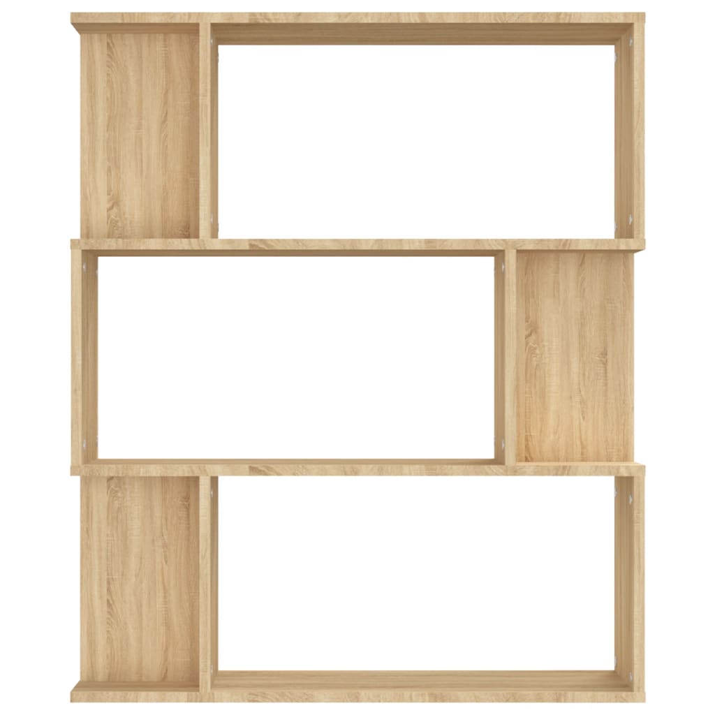 bogreol/rumdeler 80x24x96 cm konstrueret træ sonoma-eg
