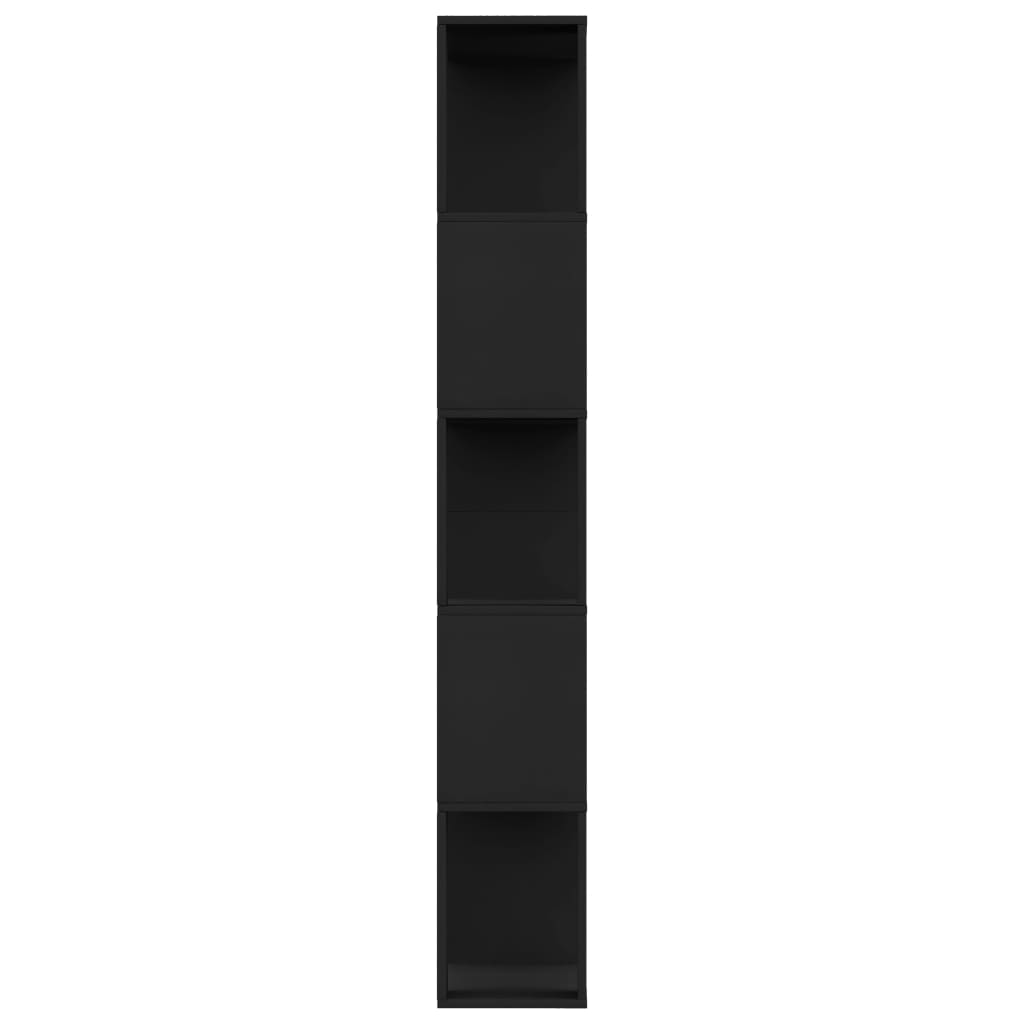 bogreol/rumdeler 80x24x159 cm konstrueret træ sort