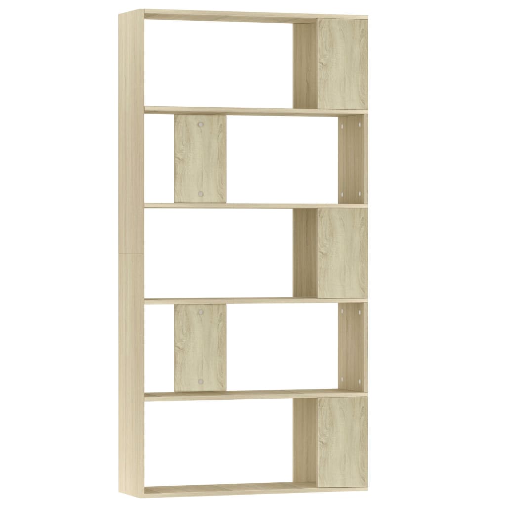 bogreol/rumdeler 80x24x159 cm konstrueret træ sonoma-eg