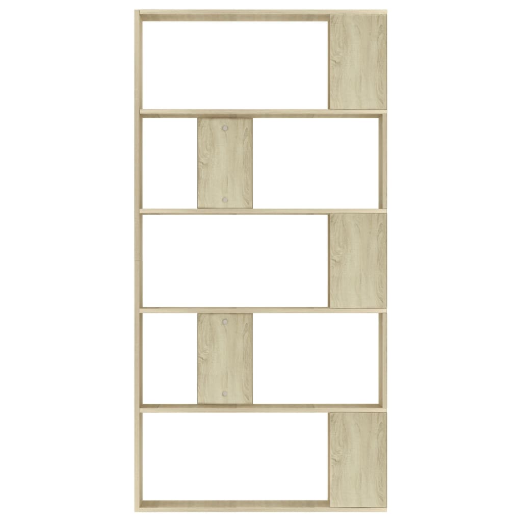 bogreol/rumdeler 80x24x159 cm konstrueret træ sonoma-eg