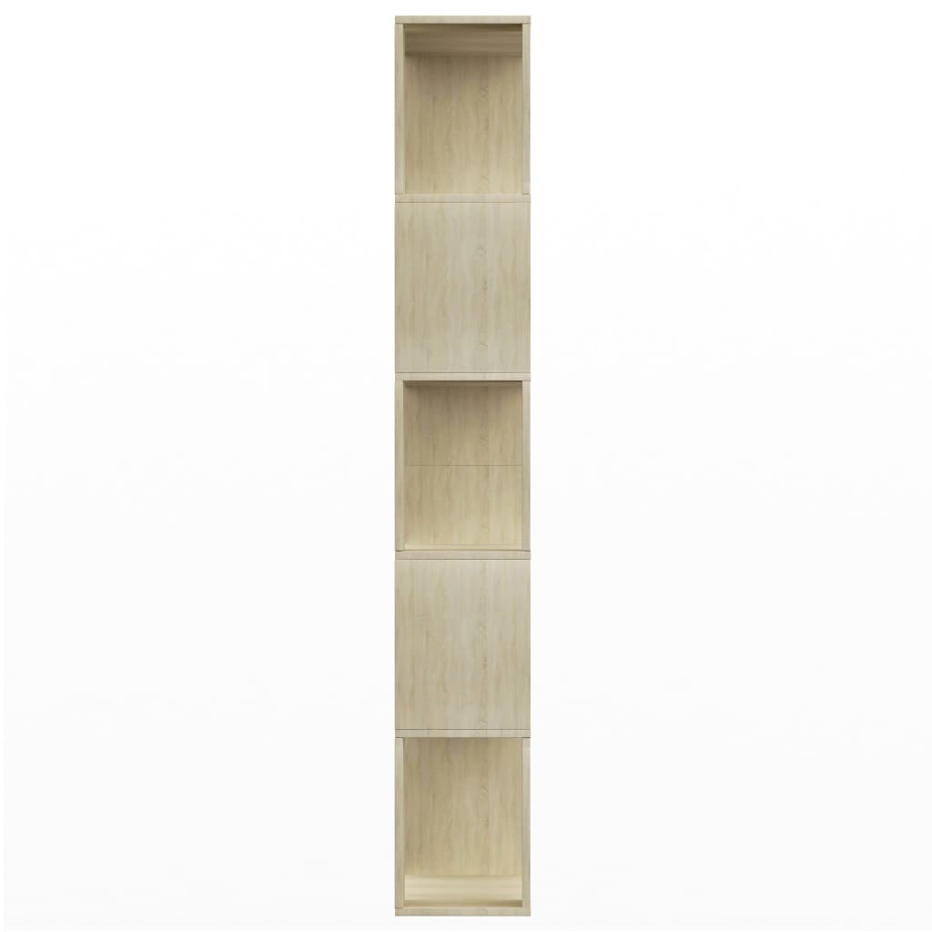 bogreol/rumdeler 80x24x159 cm konstrueret træ sonoma-eg