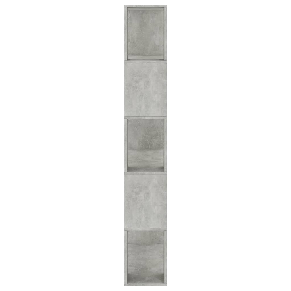 bogreol/rumdeler 80x24x159 cm konstrueret træ betongrå