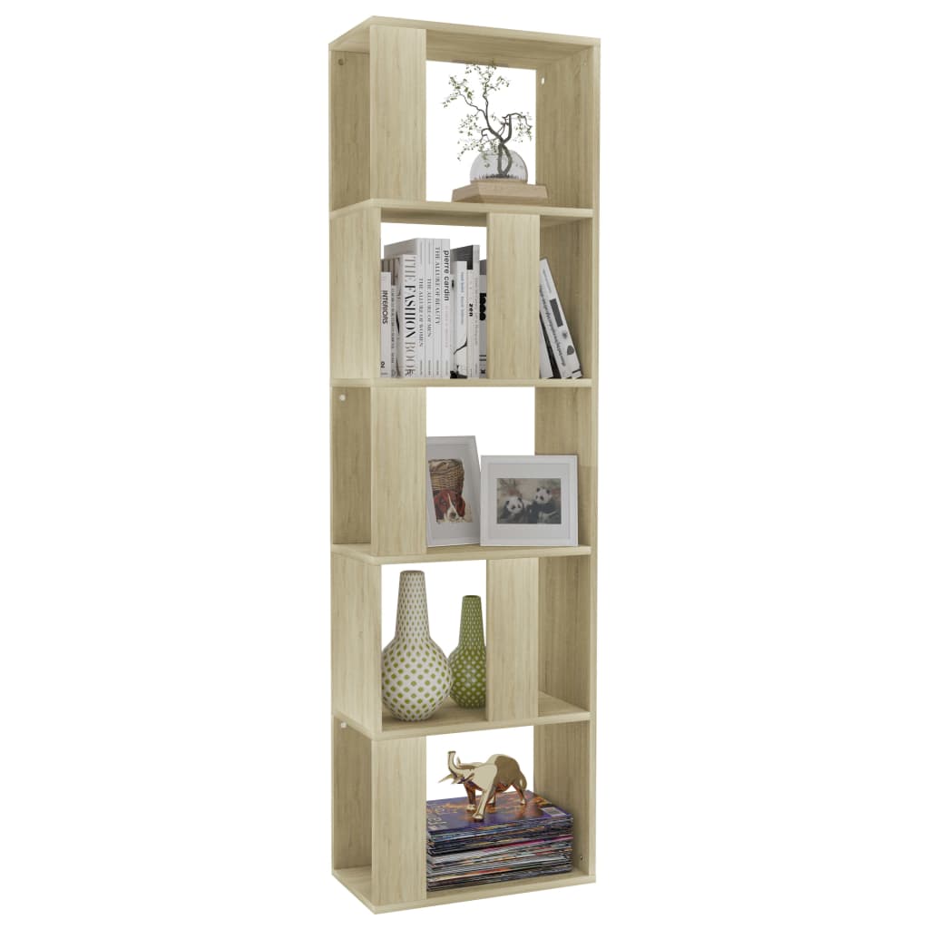 bogreol/rumdeler 45x24x159 cm konstrueret træ sonoma-eg