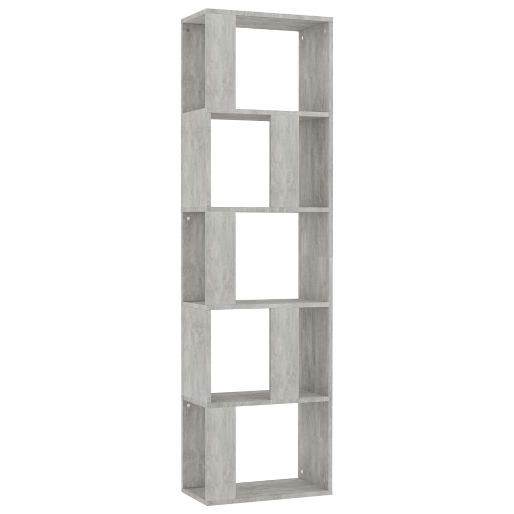 bogreol/rumdeler 45x24x159 cm konstrueret træ betongrå