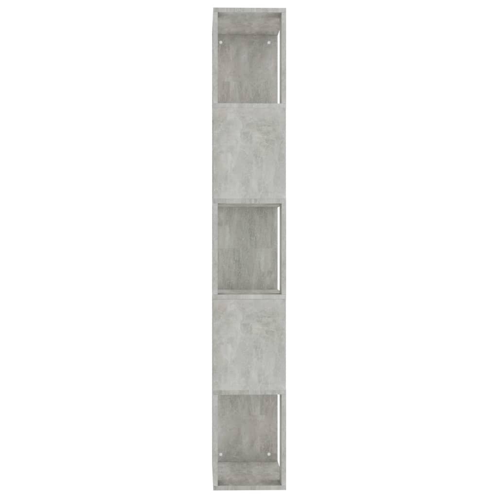 bogreol/rumdeler 45x24x159 cm konstrueret træ betongrå