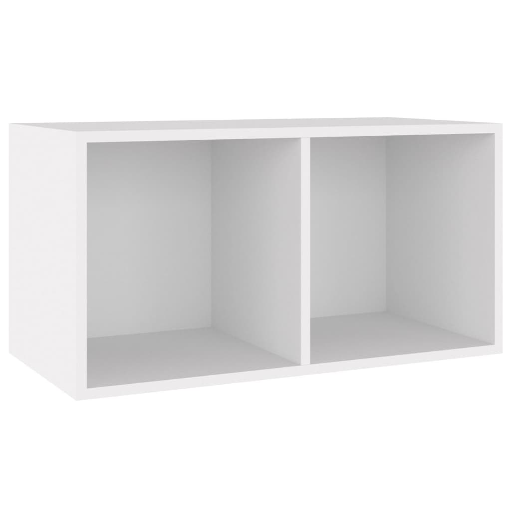 opbevaringsreol til lp'er 71x34x36 cm konstrueret træ hvid
