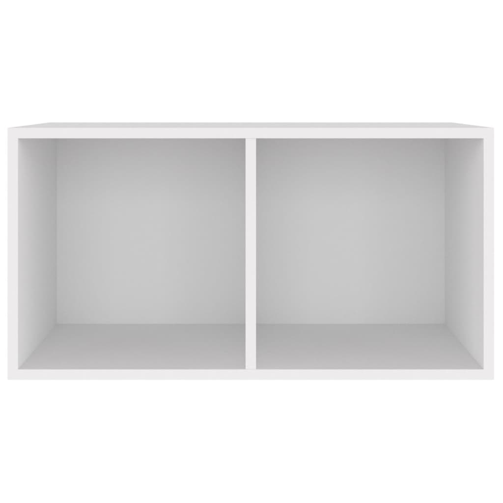 opbevaringsreol til lp'er 71x34x36 cm konstrueret træ hvid