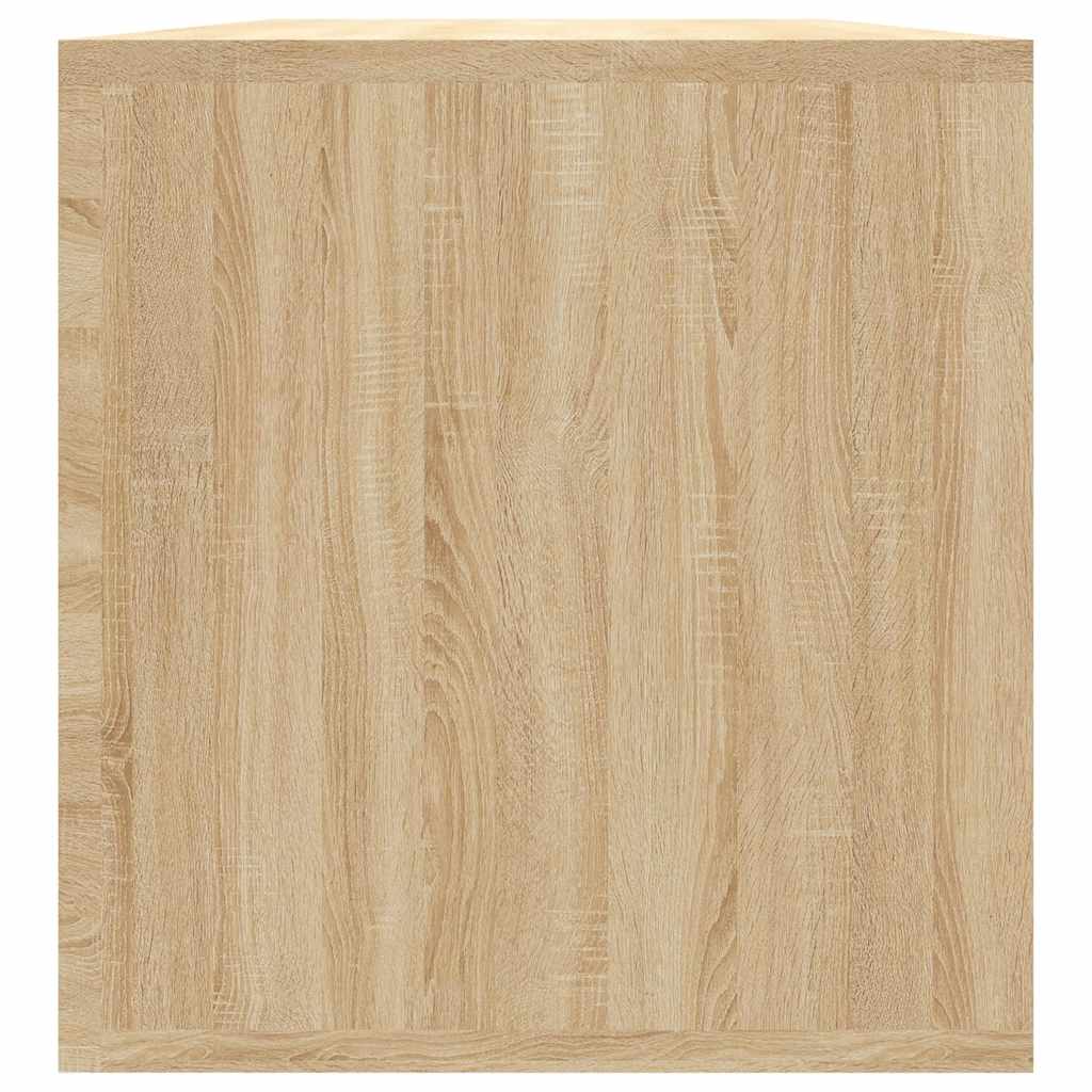 opbevaringsreol til lp'er 71x34x36 cm konstrueret træ sonoma-eg