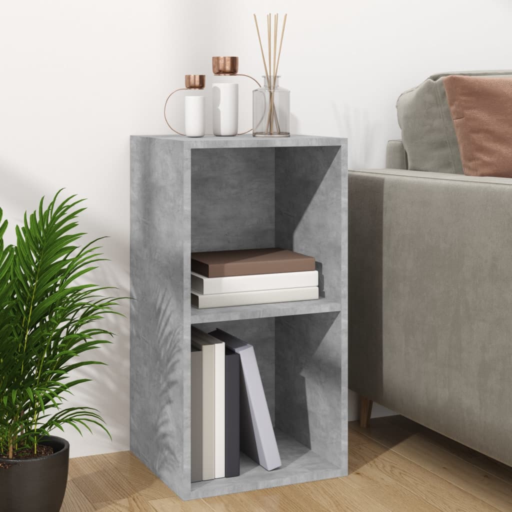 opbevaringsreol til lp'er 71x34x36 cm konstrueret træ betongrå