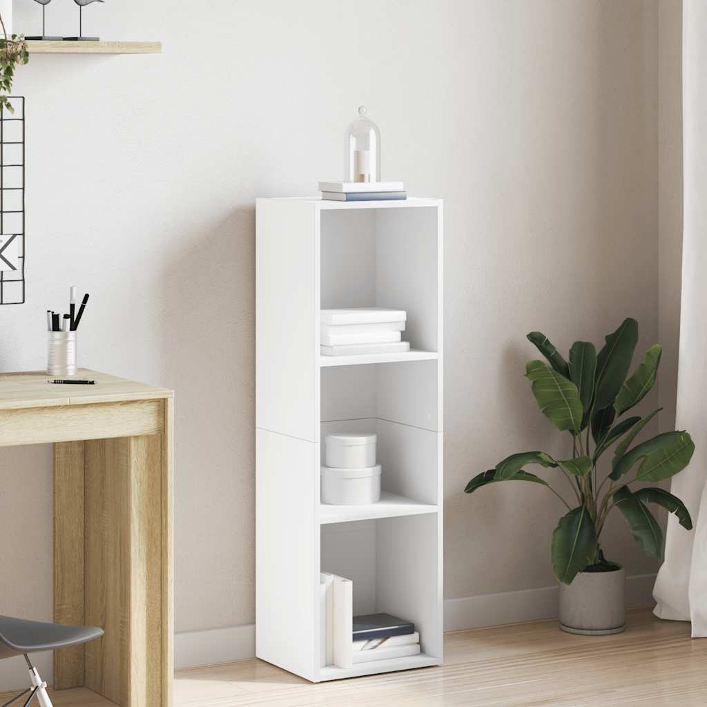 bogreol/tv-bord 36x30x114 cm konstrueret træ hvid