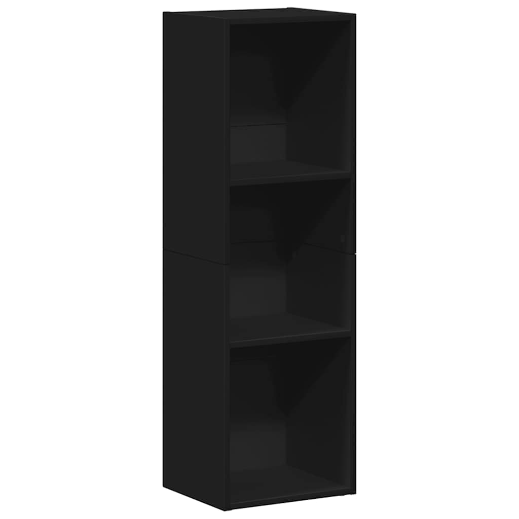 bogreol/tv-bord 36x30x114 cm konstrueret træ sort