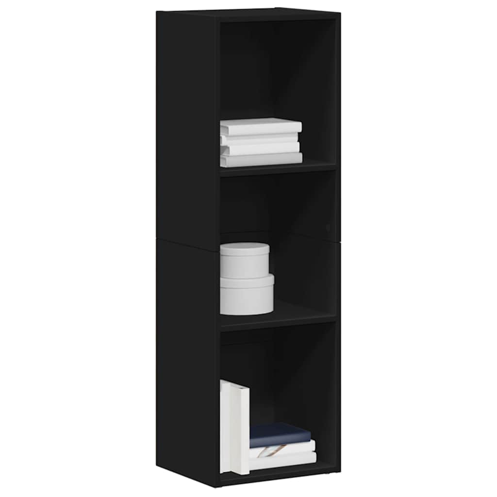 bogreol/tv-bord 36x30x114 cm konstrueret træ sort
