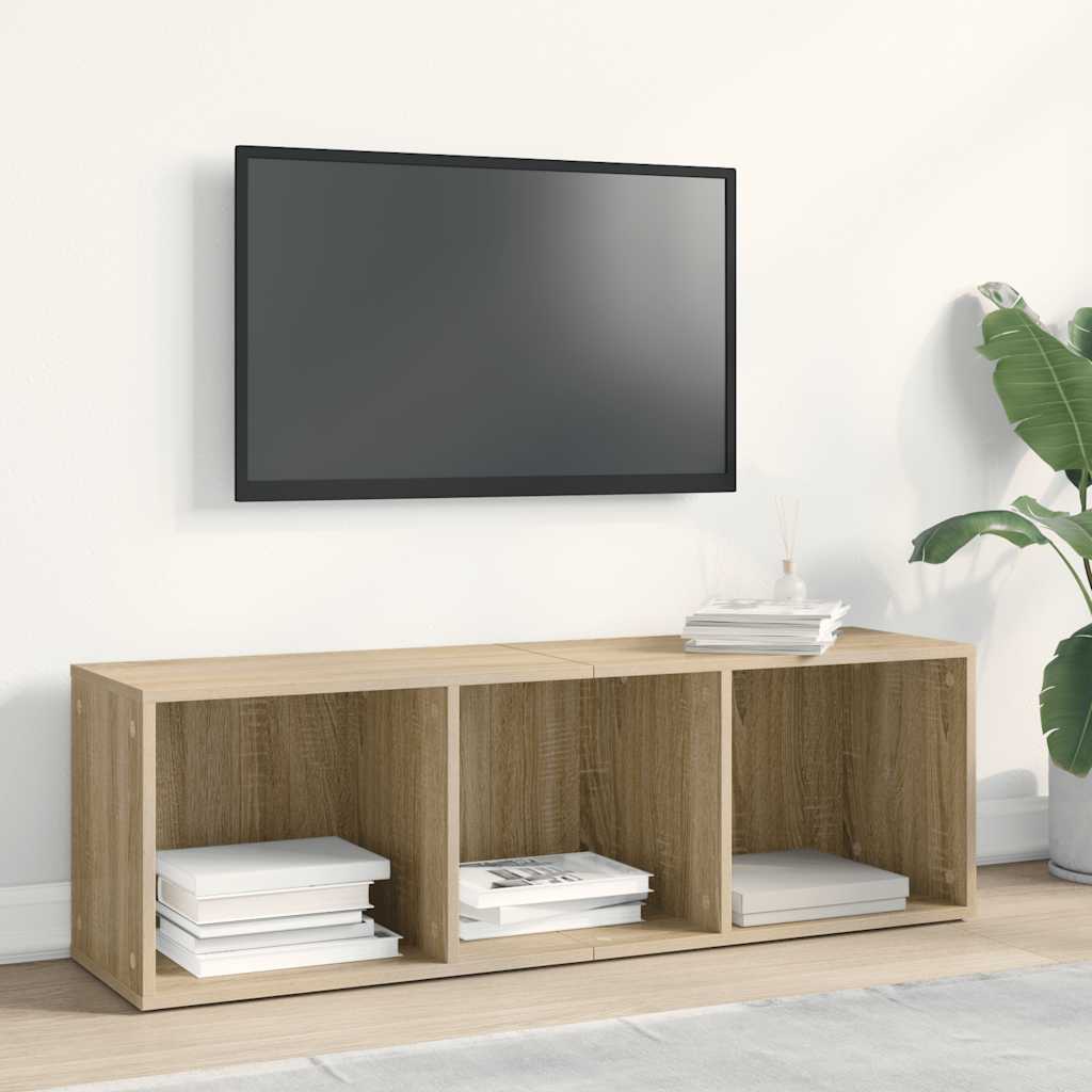 bogreol/tv-bord 36x30x114 cm konstrueret træ Sonoma-eg