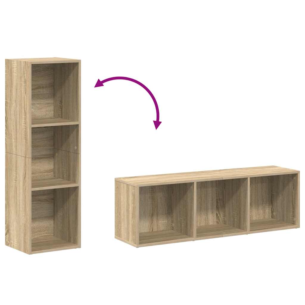 bogreol/tv-bord 36x30x114 cm konstrueret træ Sonoma-eg
