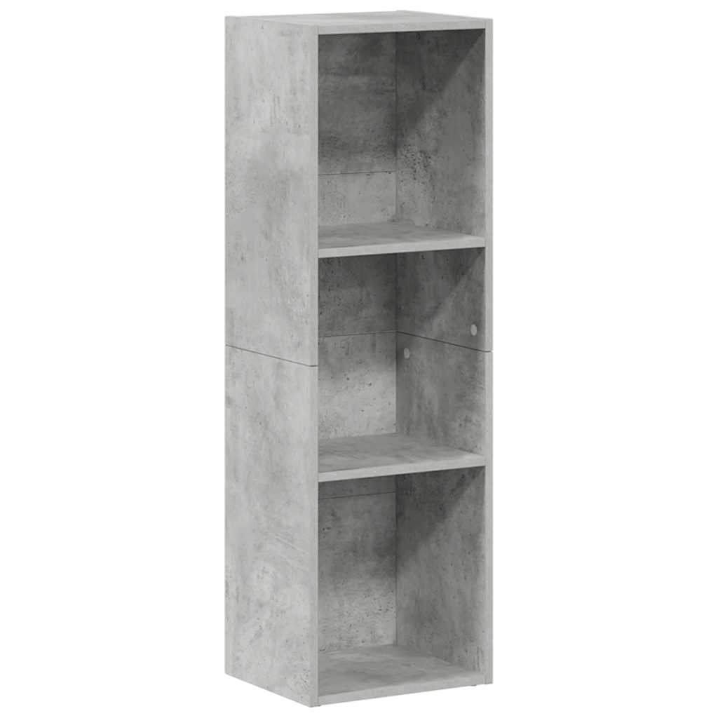 bogreol/tv-bord 36x30x114 cm konstrueret træ betongrå
