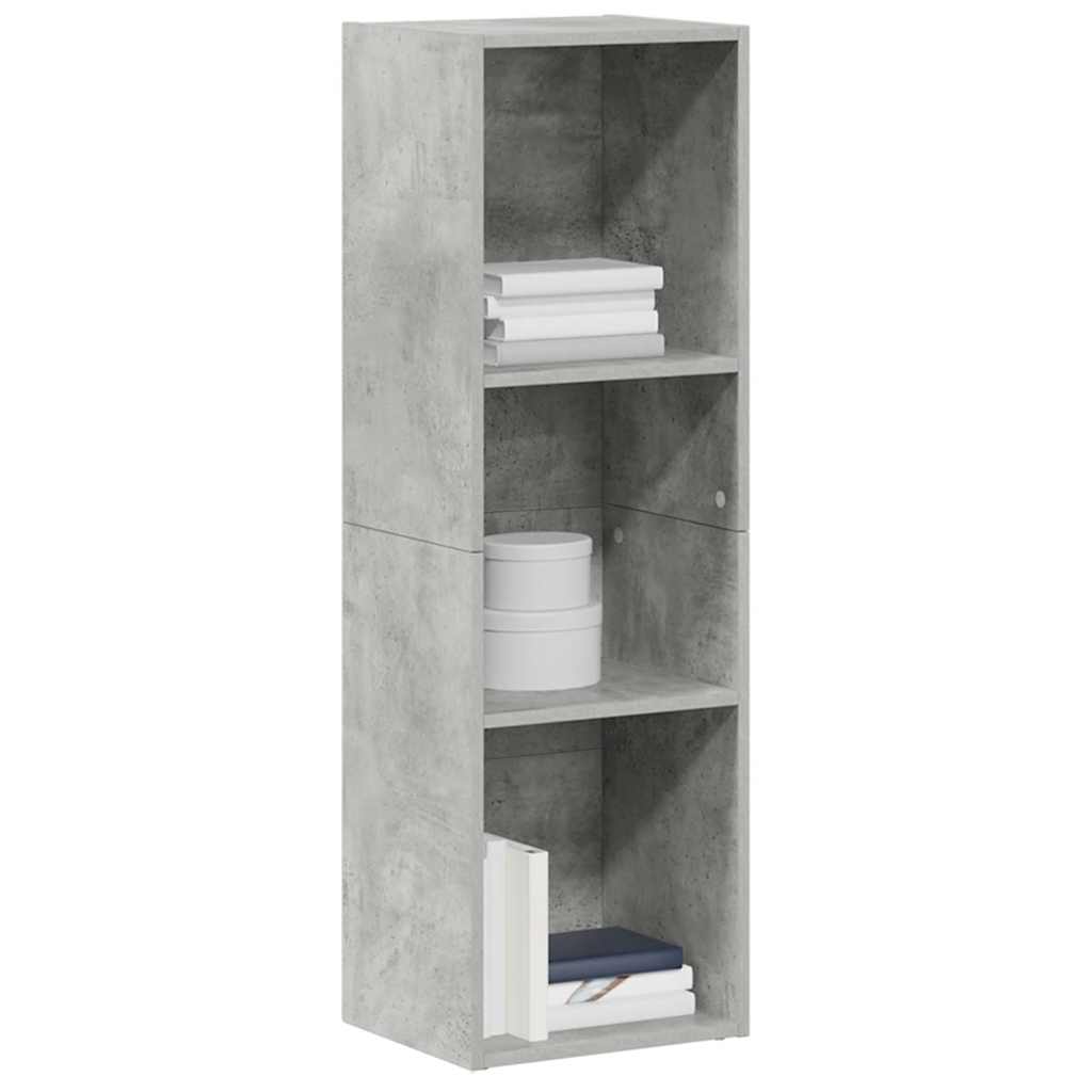 bogreol/tv-bord 36x30x114 cm konstrueret træ betongrå