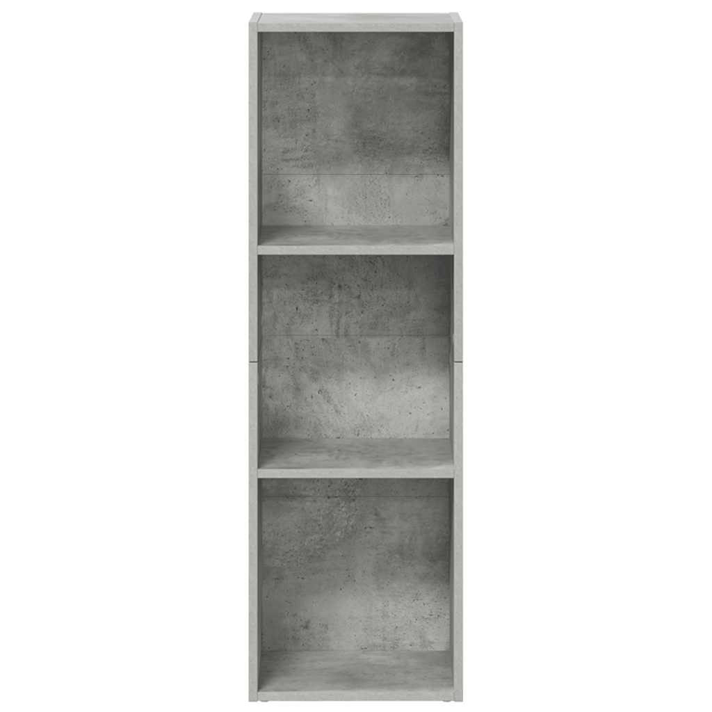 bogreol/tv-bord 36x30x114 cm konstrueret træ betongrå