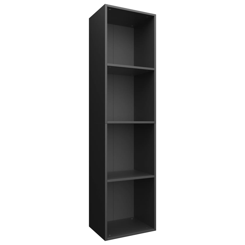 bogreol/tv-bord 36x30x143 cm konstrueret træ sort