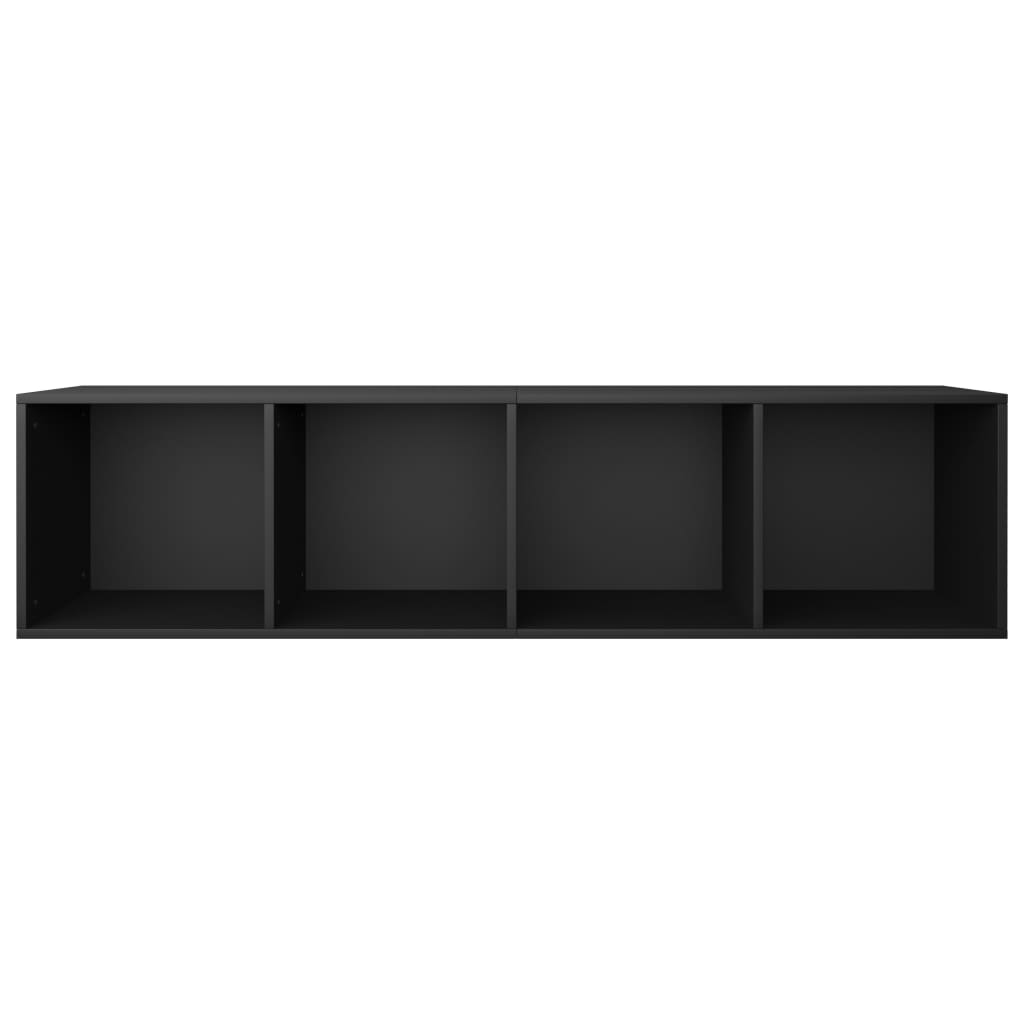 bogreol/tv-bord 36x30x143 cm konstrueret træ sort