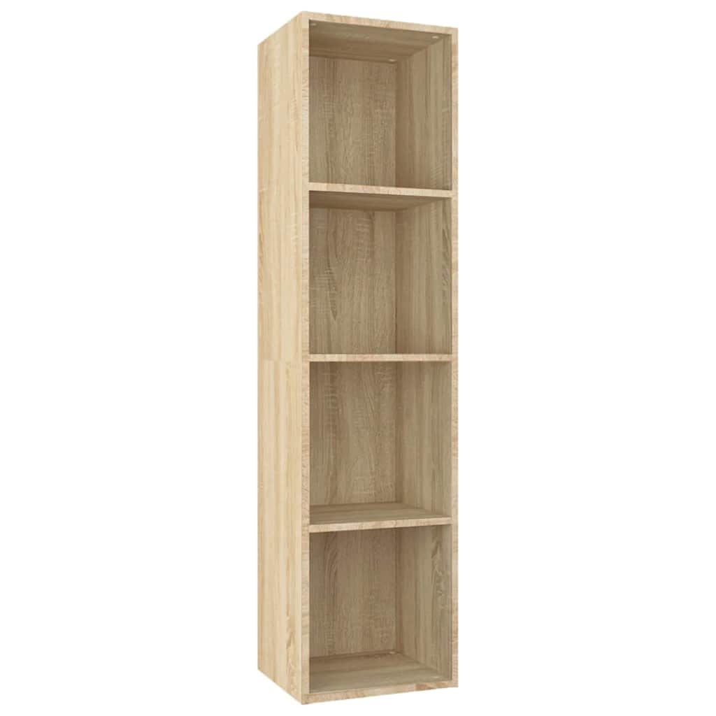 bogreol/tv-bord 36x30x143 cm konstrueret træ Sonoma-eg