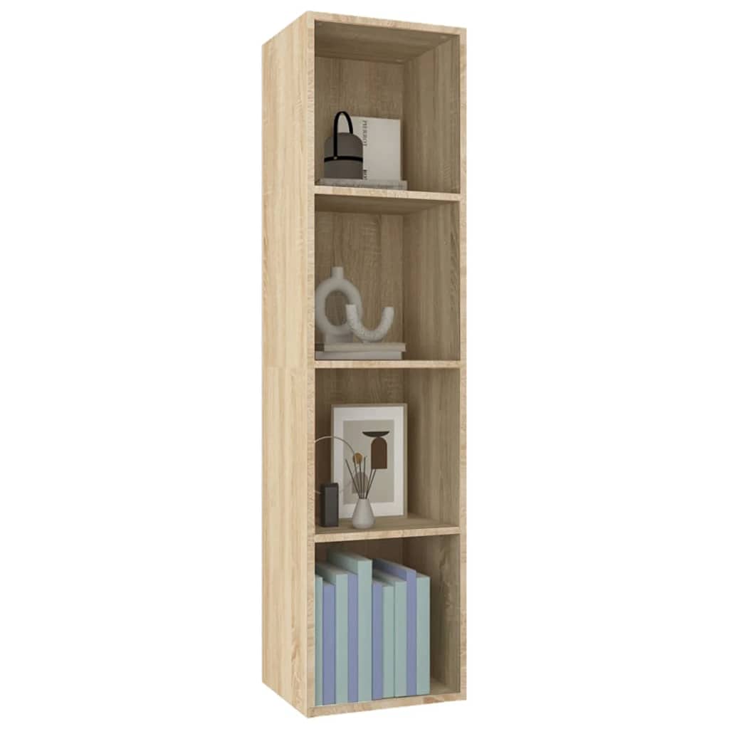 bogreol/tv-bord 36x30x143 cm konstrueret træ Sonoma-eg