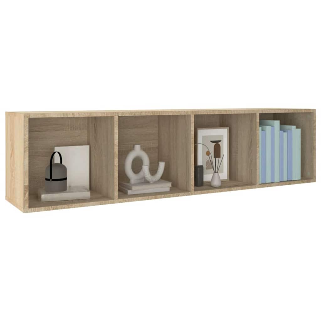 bogreol/tv-bord 36x30x143 cm konstrueret træ Sonoma-eg