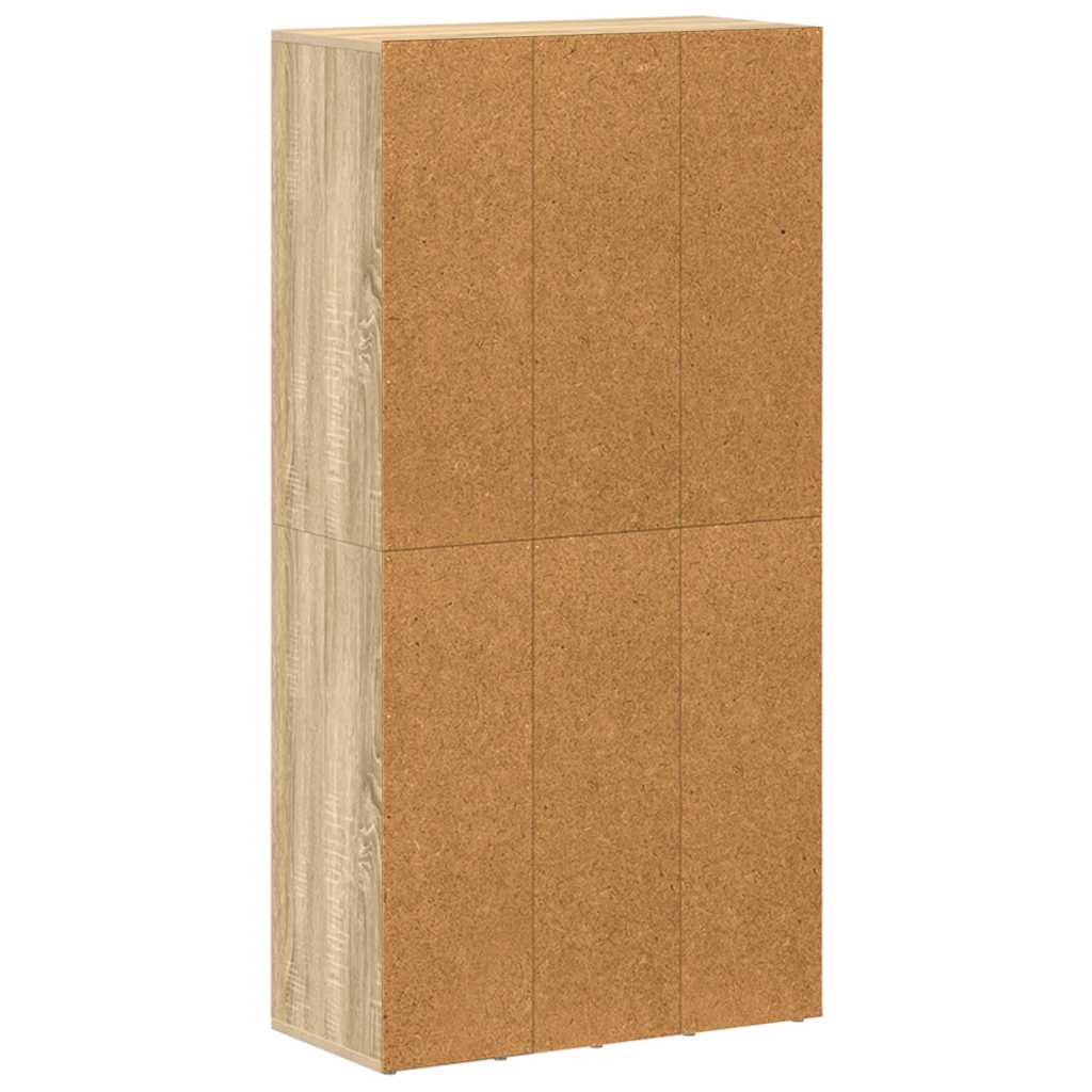 bogreol/skænk 66x30x130 cm konstrueret træ sonoma-eg