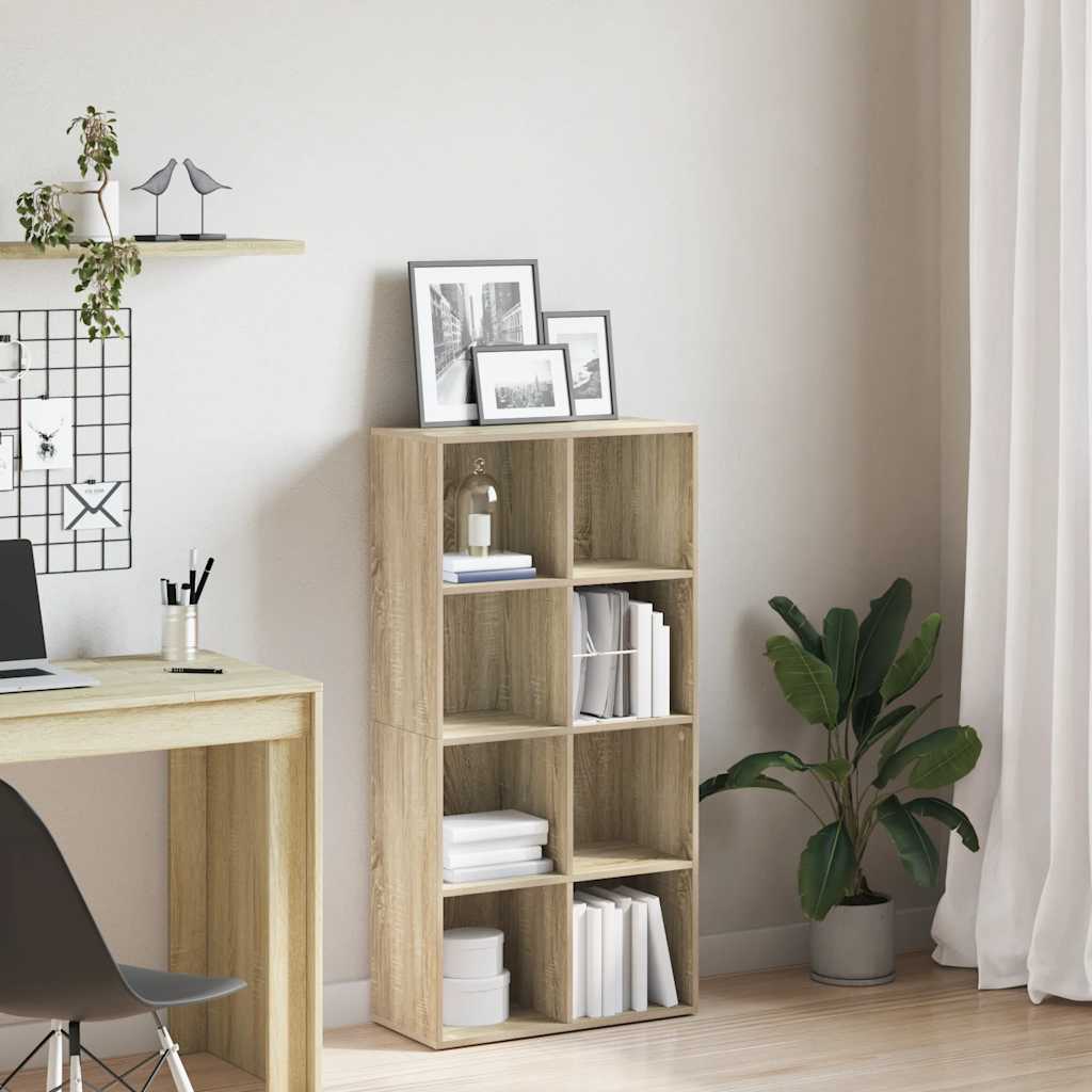 bogreol/skænk 66x30x130 cm konstrueret træ sonoma-eg
