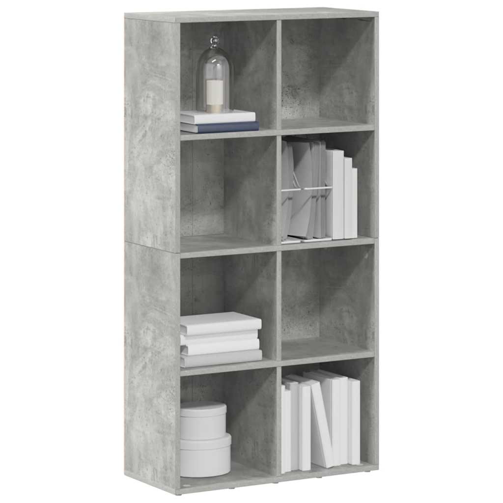 bogreol/skænk 66x30x130 cm konstrueret træ Betongrå