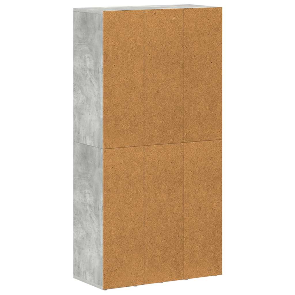 bogreol/skænk 66x30x130 cm konstrueret træ Betongrå