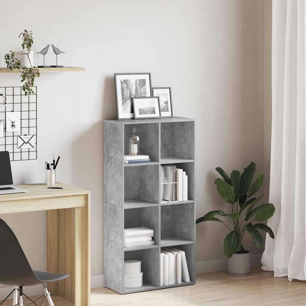bogreol/skænk 66x30x130 cm konstrueret træ Betongrå