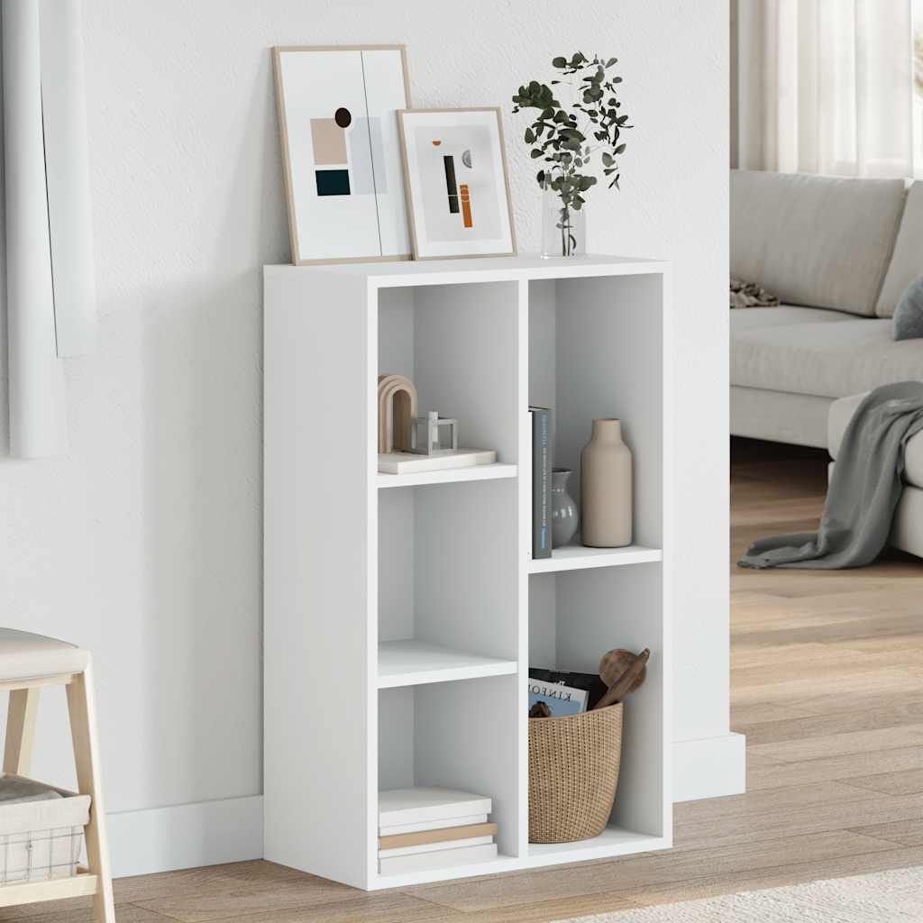 bogreol/skænk 50x25x80 cm konstrueret træ hvid