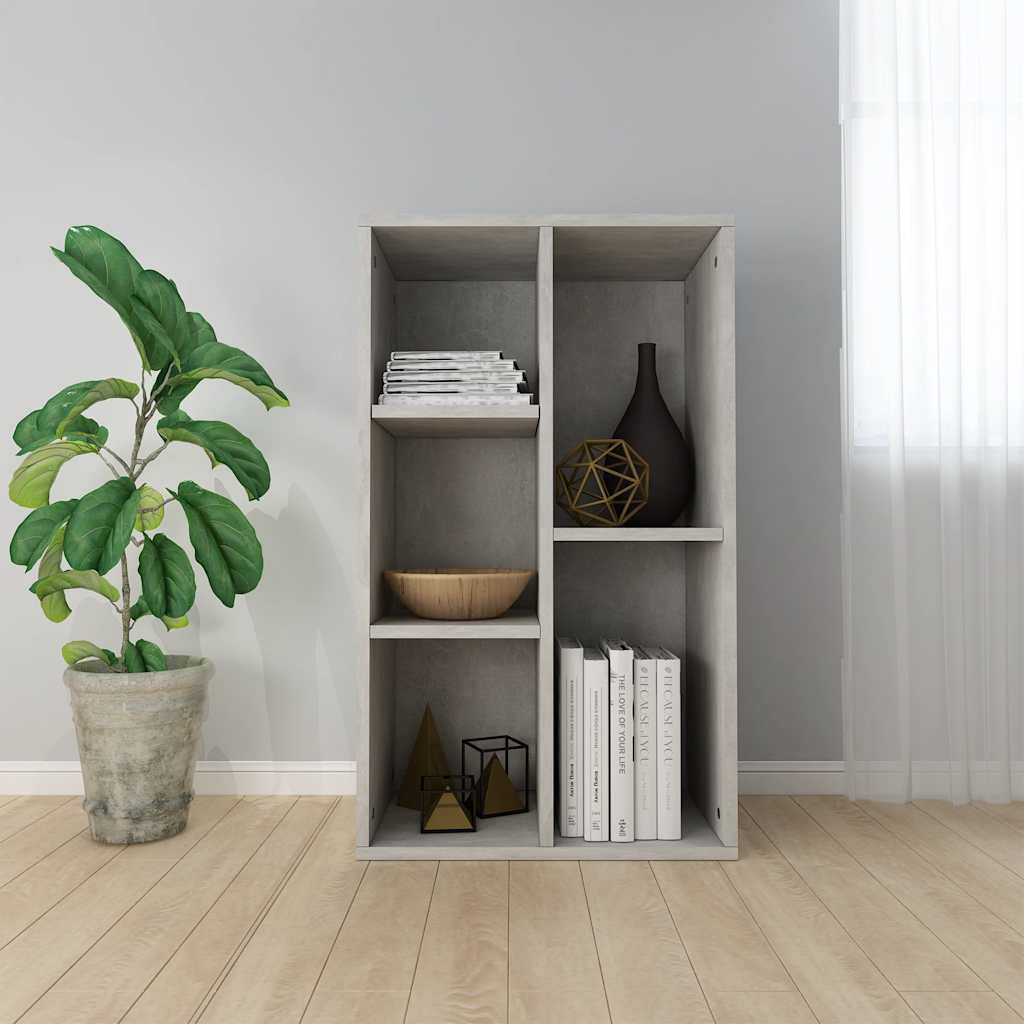 bogreol/skænk 50x25x80 cm konstrueret træ Betongrå